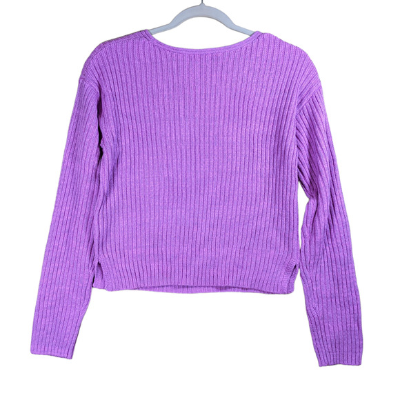 Wild Fable Ribbed Sweater VNeck Neon Purple XXL Casual Side Slit‎ Career Top 2XL - Picture 8 of 8